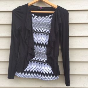 IZ Byer shirt with attached cardigan
